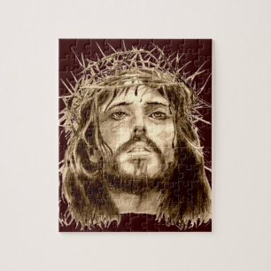 Jesus Kristus med en krona av taggar Pussel