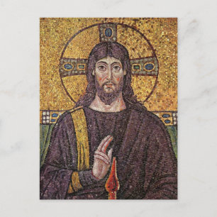 Jesus Kristus med Heliga Spirit Flame Mosaic Vykort