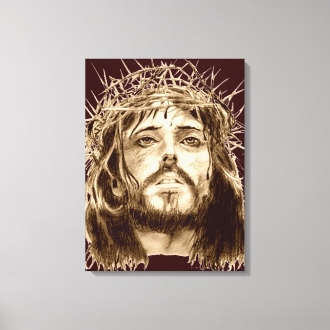 Jesus Kristus med Krona i Thorns Canvastryck (Framsida)