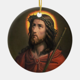 Jesus Kristus med Krona i Thorns Julgransprydnad Keramik