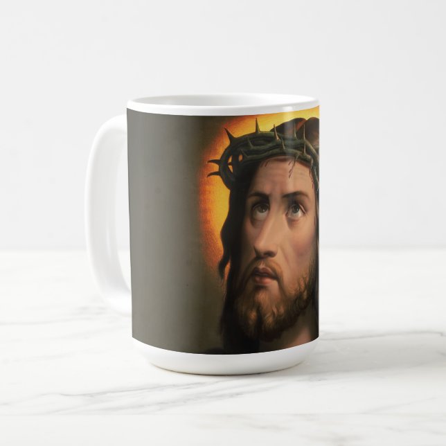 Jesus Kristus med Krona i Thorns Kaffemugg (Framsida vänster)