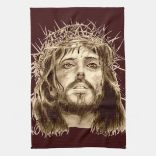 Jesus Kristus med Krona i Thorns Kökshandduk