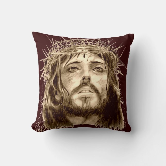 Jesus Kristus med Krona i Thorns Kudde (Framsida)