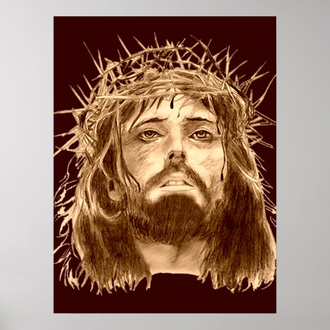 Jesus Kristus med Krona i Thorns Poster (Framsidan)