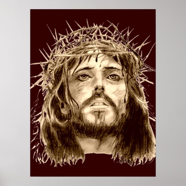 Jesus Kristus med Krona i Thorns Poster (Framsidan)