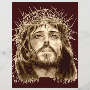 Jesus Kristus med Krona i Thorns Reklamblad