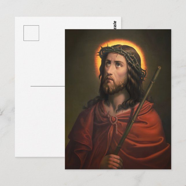 Jesus Kristus med Krona i Thorns Vykort (Fram/baksida)