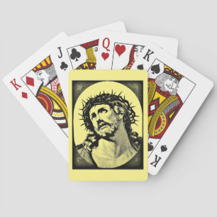 Jesus Kristus med krona Vintage religiösa Casinokort