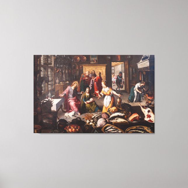 Jesus Kristus med Martha och Mary - Joos Goemaere Canvastryck (Framsida)