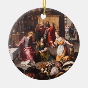 Jesus Kristus med Martha och Mary - Joos Goemaere Julgransprydnad Keramik