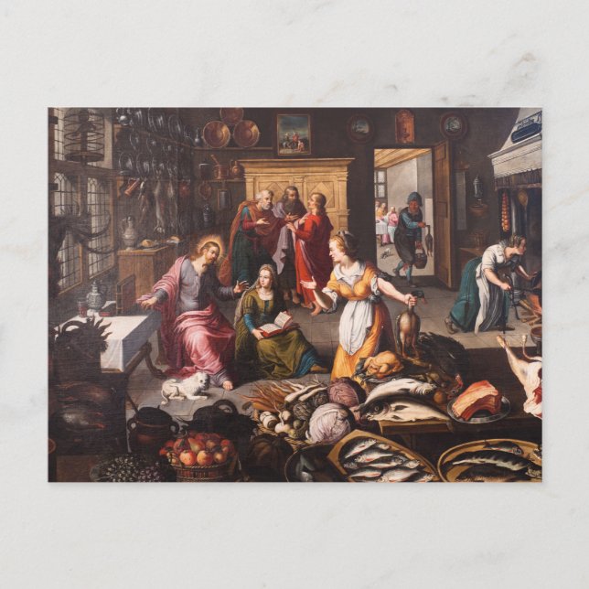 Jesus Kristus med Martha och Mary - Joos Goemaere Vykort (Framsida)