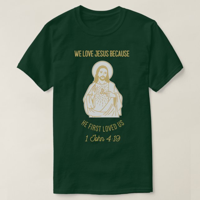 Jesus Kristus med ordspråket "Vi Kärlekar dig Jesu T Shirt (Design framsida)