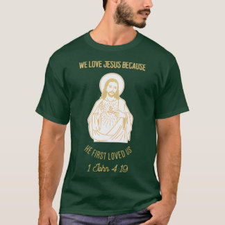 Jesus Kristus med ordspråket "Vi Kärlekar dig Jesu T Shirt