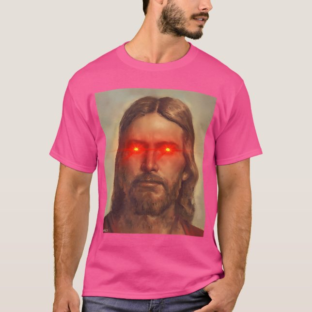 Jesus Kristus med Red Ögon T Shirt (Framsida)