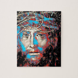 Jesus Kristus med törnekrona abstrakt målning Pussel