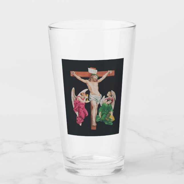 Jesus Kristus medeltida Crucifixion Glaskopp (Framsida)