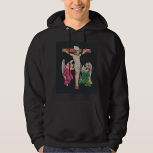 Jesus Kristus medeltida Crucifixion Hoodie