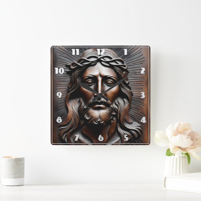 Jesus Kristus medförde hjälp med radikal bakgrund Fyrkantig Klocka (Hem)