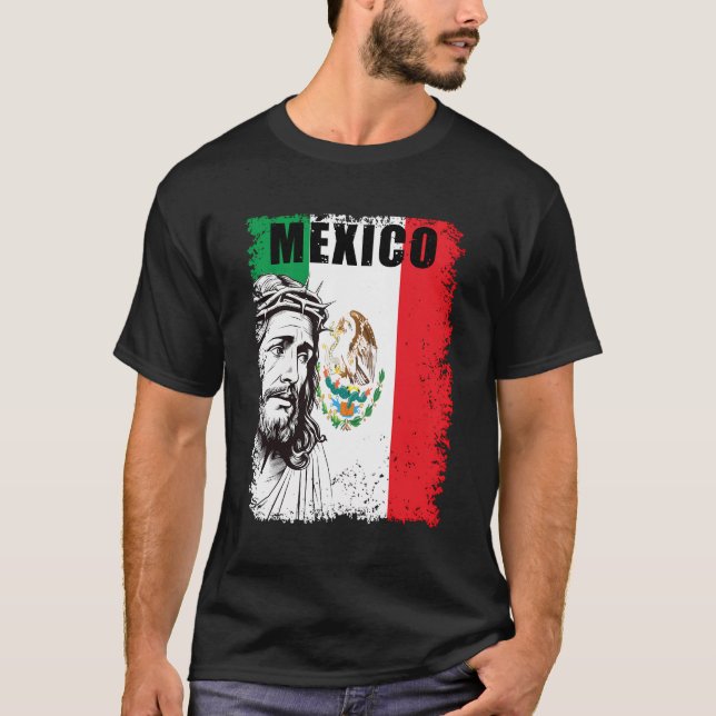 Jesus Kristus Mexiko katolsk T Shirt (Framsida)