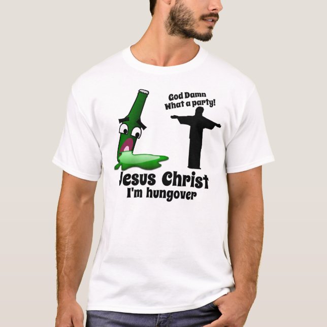 Jesus Kristus mig bakfull förmiddag T-shirt (Framsida)
