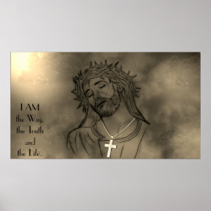 Jesus Kristus MIG FÖRMIDDAG långt, sanningen, Poster