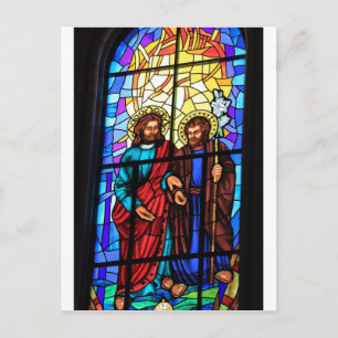 Jesus Kristus mitt glasfönster för nedfläckad av s Vykort