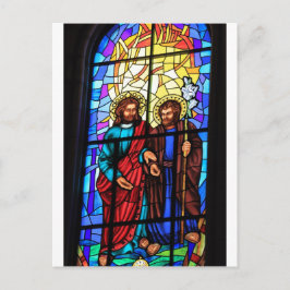 Jesus Kristus mitt glasfönster för nedfläckad av s Vykort