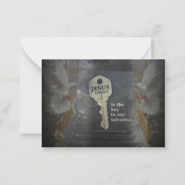 Jesus Kristus Nyckel till frälsning Anteckningskort (Framsida)