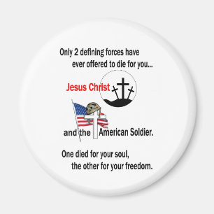 Jesus Kristus och amerikansoldaten Magnet