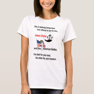 Jesus Kristus och amerikansoldaten T-shirt