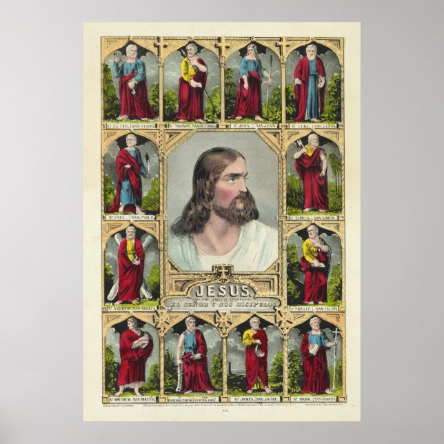 Jesus Kristus och de tolv apostlarna kristendomen Poster (Framsidan)
