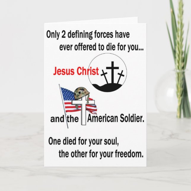 Jesus Kristus och den amerikanske soldaten Kort (Framsida)