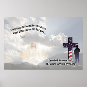 Jesus Kristus och den amerikanske soldaten Poster