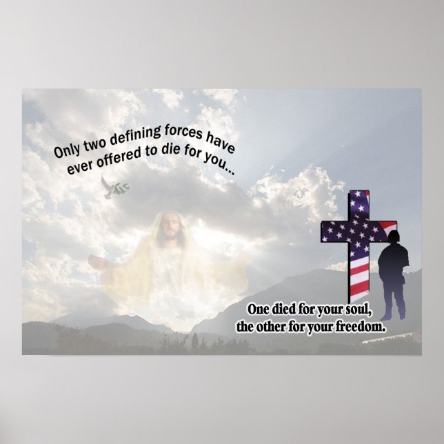 Jesus Kristus och den amerikanske soldaten Poster (Framsidan)