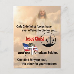 Jesus Kristus och den amerikanske soldaten Vykort