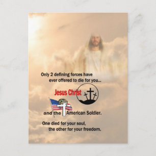 Jesus Kristus och den amerikanske soldaten Vykort