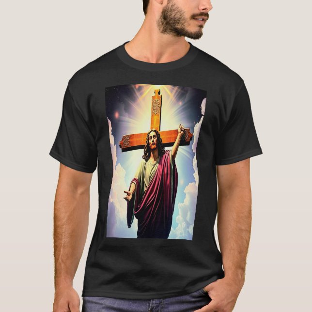 Jesus Kristus och kor Tshirt T Shirt (Framsida)