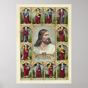 Jesus Kristus och kristendomen för tolv apostlar Poster