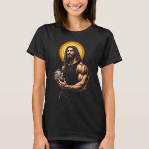 Jesus Kristus och Protein Shakes Christian Gym Wei T Shirt