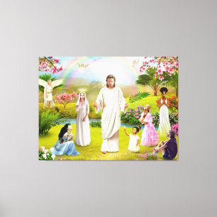 Jesus Kristus och Virgin Mary Regina Coeli Canvastryck