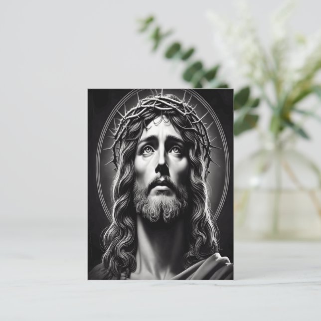 Jesus Kristus Ögon av Kärlek Vykort (Stående Fram)
