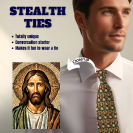 Jesus Kristus Oliv grönt Stealth Tie Slips