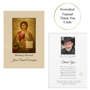 Jesus Kristus ortodox Christian Icon Funeral Tack Kort