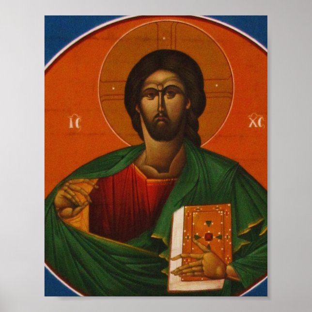 Jesus Kristus Ortodox Christian Icon-målning Poster (Framsidan)