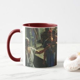 Jesus Kristus på bröllopet i Kana, vatten till vin Mugg