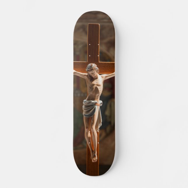 Jesus Kristus på Kor Skateboard Bräda 20,5 Cm (Framsida)