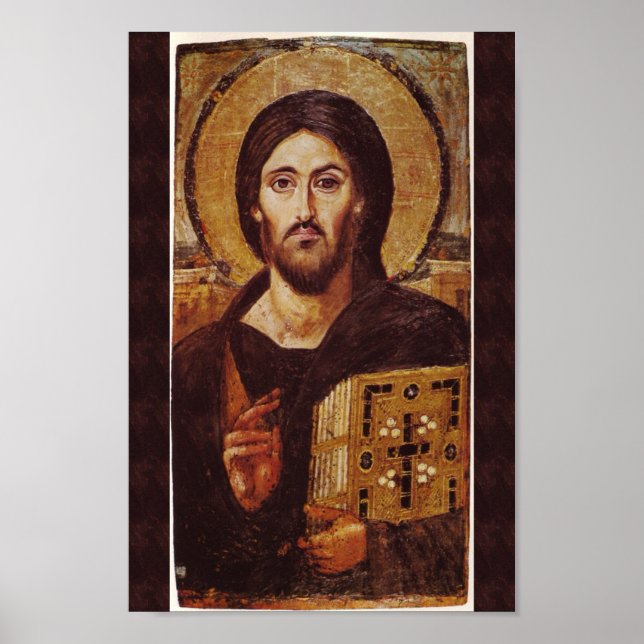 Jesus Kristus Pantocrator Christian Icon Poster (Framsidan)