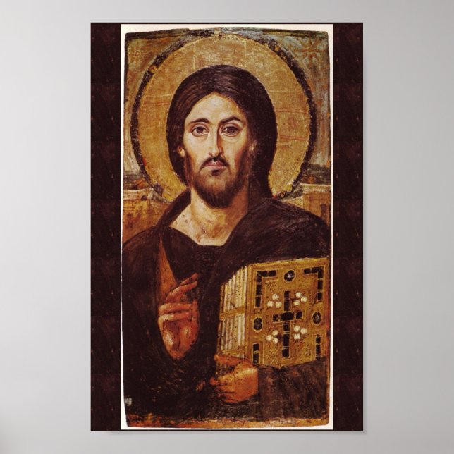 Jesus Kristus Pantocrator Christian Icon Skriv ut Poster (Framsidan)