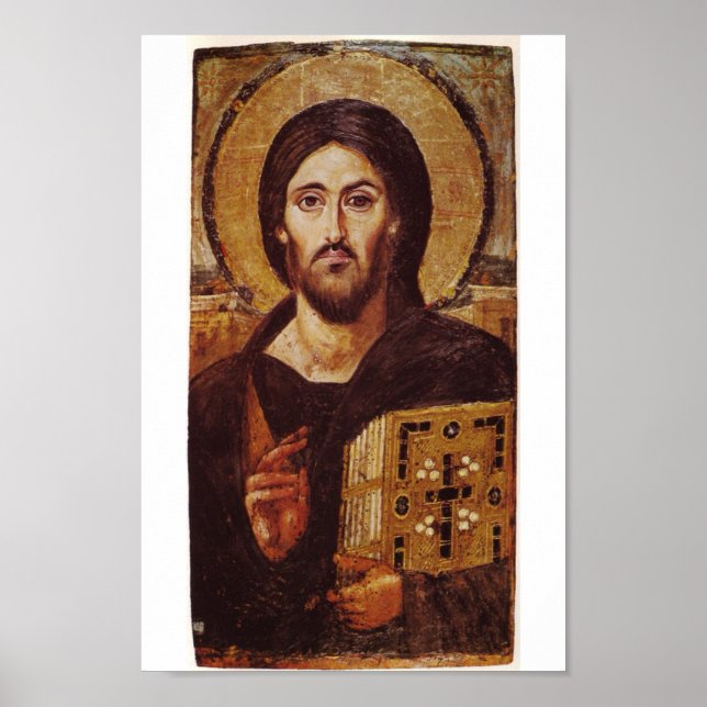 Jesus Kristus Pantocrator Christian Icon Skriv ut Poster (Framsidan)