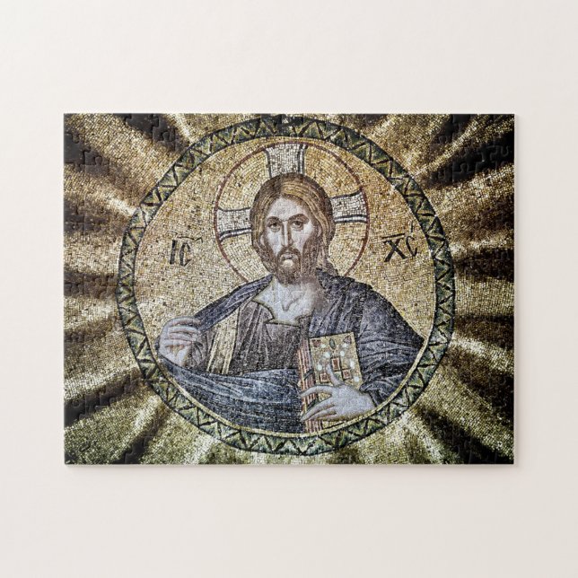 Jesus Kristus Pantocrator Lord of All Icon Pussel (Horisontell)